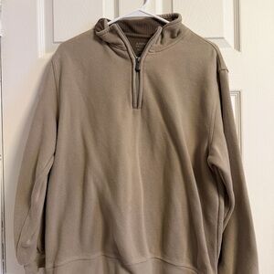 men's tan quarter-zip sweatshirt